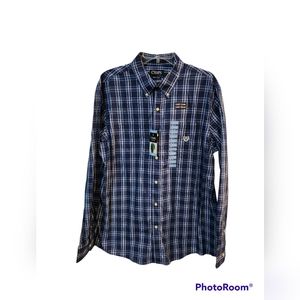 NWT CHAPS size Large. Easy care easy wear. Blue plaid.